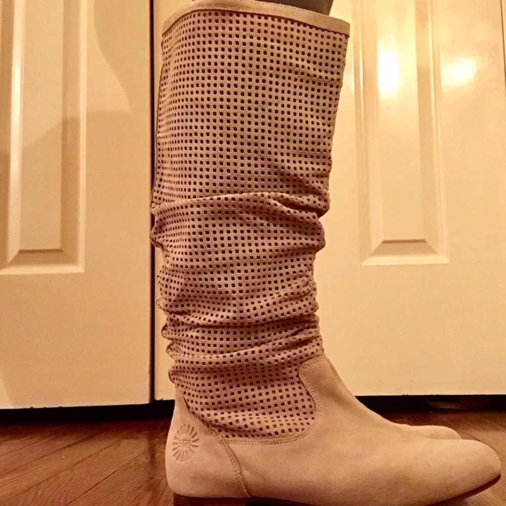 UGG Abeline Scrunch perforated suede boots